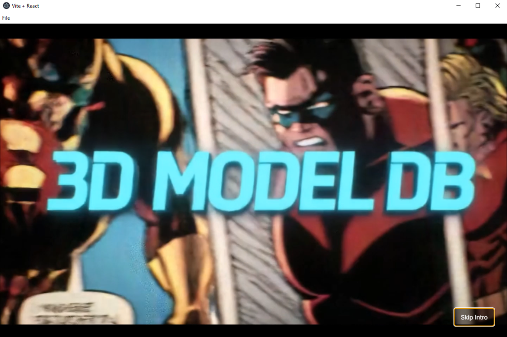 3D Model DB branded startup sequence